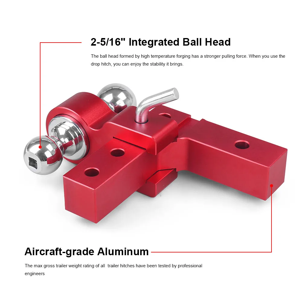 6'' Adjustable Trailer Hitch Ball Mount 6'' Drop & Rise Tractor Mount