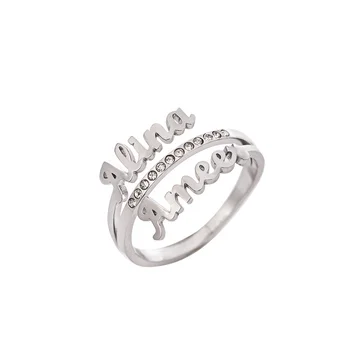 Newest Personalized Promise Rings With Any Names Stainless Steel Custom Name Ring Valentine's Day Jewelry
