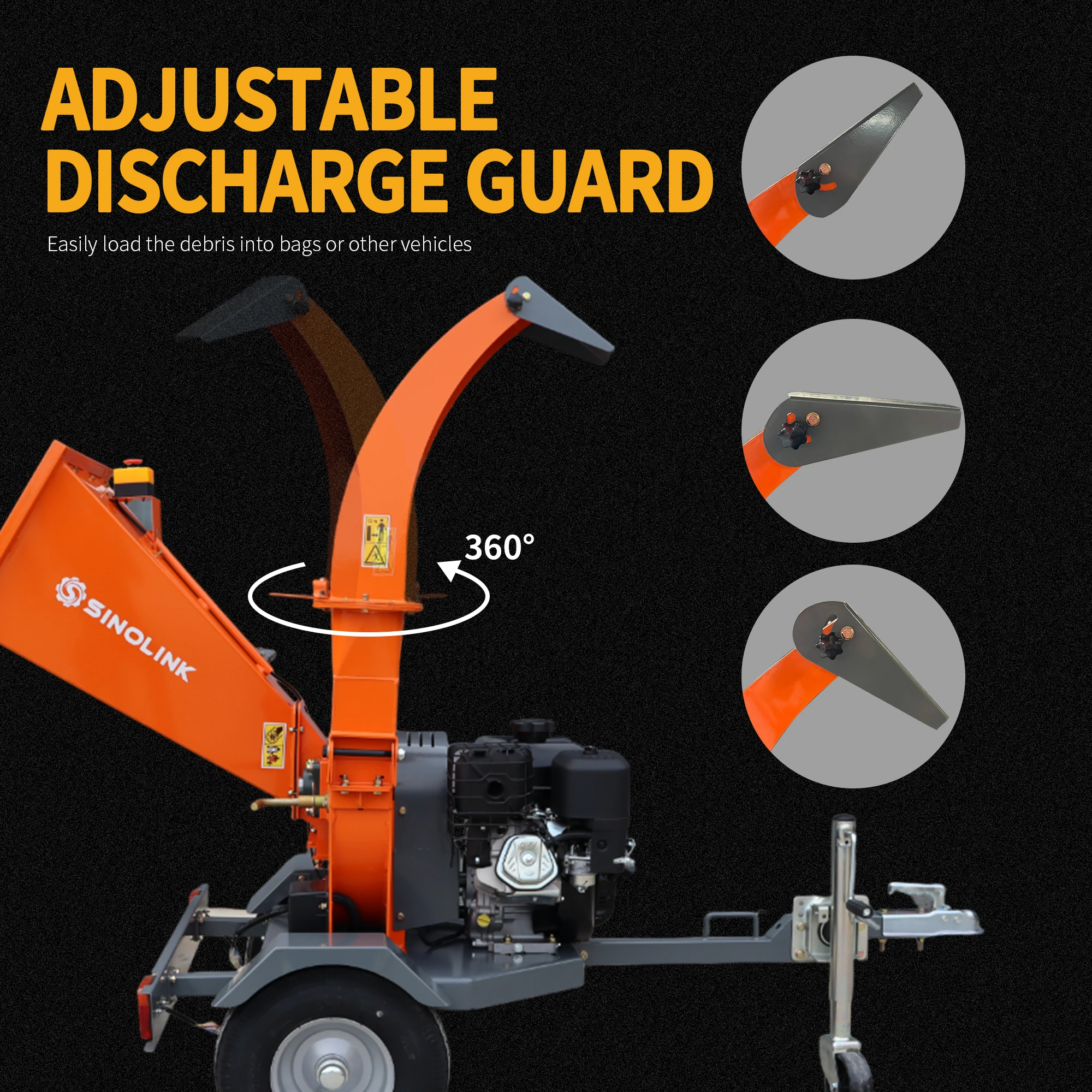 12 Inch Mobile Disc Wood Chipper with 15hp Electric Blade