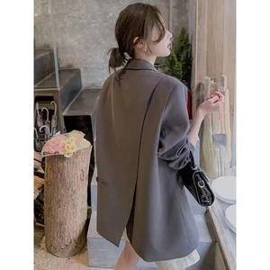 Latest Petite Ladies Woman Work Suit Women's Casual Trendy Designs Back Split S Female Oversize