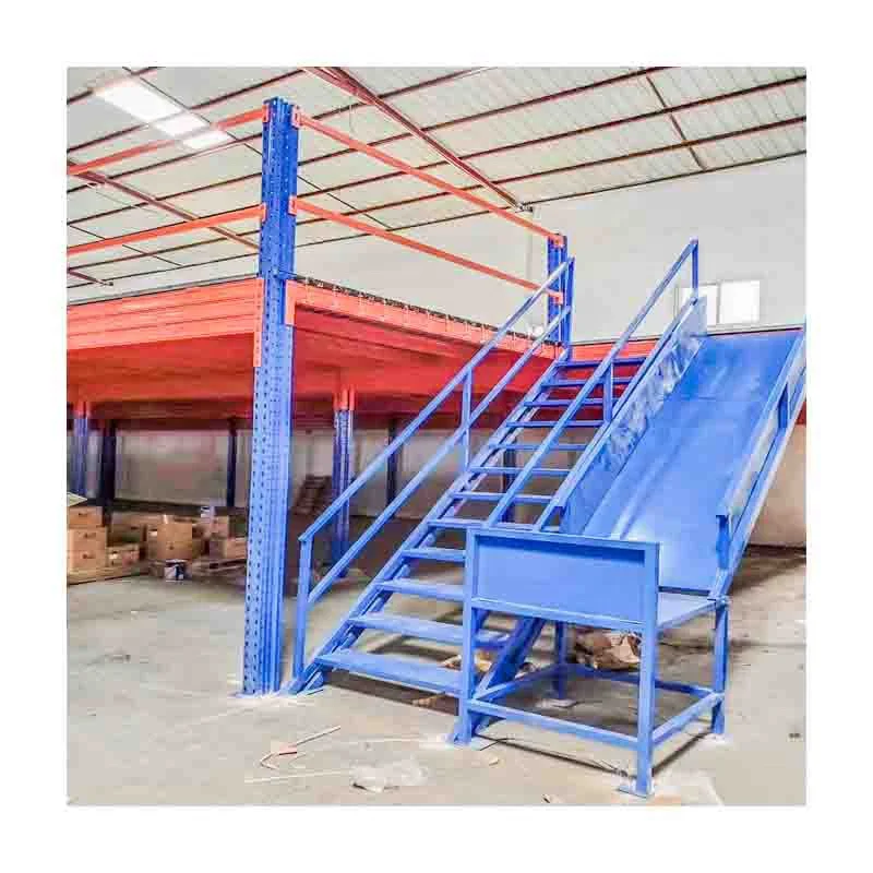 sistem rak gudang Platform mezzanine rak industri tugas berat lantai baja galvanis mezzanine logam multi-level