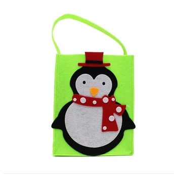 Handmade Cute Reindeer Snowman Santa Portable felt Organizer Baby Candy Felt Bag