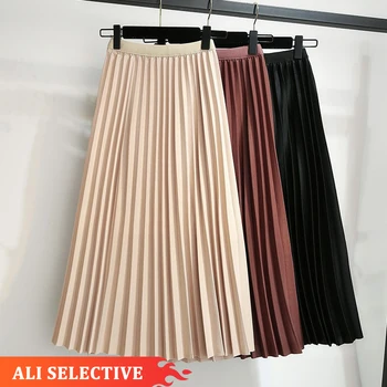 SK2002 Loose Mult Pleated Long Skirts With Many Colors Women's Skirts