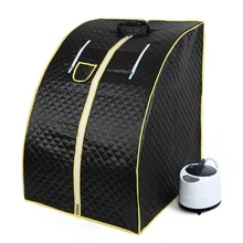 Modern Single Person Portable Indoor Steam Sauna Room Stainless Steel & Acrylic with Control Panel for Home Use