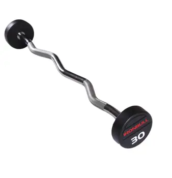 professional fixed curl rubber barbell with IRON BULL