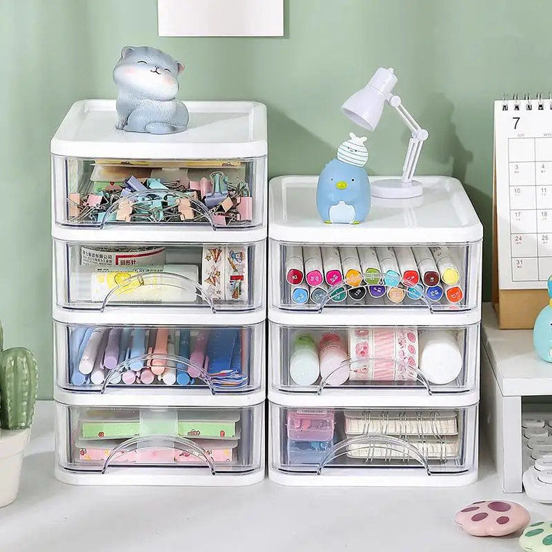 Choice Fun PP Multifunction Desk Organizer Capacity Rotating Storage Box Makeup Foldable Acrylic Cabinet Office Home Use