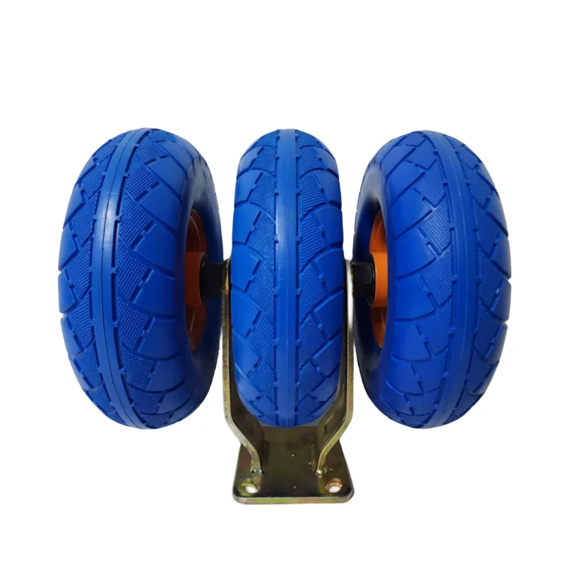 10-inch Universal Casters Rubber Wheels With 3 26mm Solid Blue ...