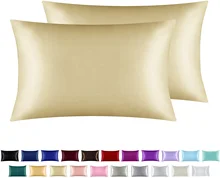 Promotional  Wholesale 100% Silk Satin Pillowcase  Advanced Technology Good Price Solid Colors Pillow Slips