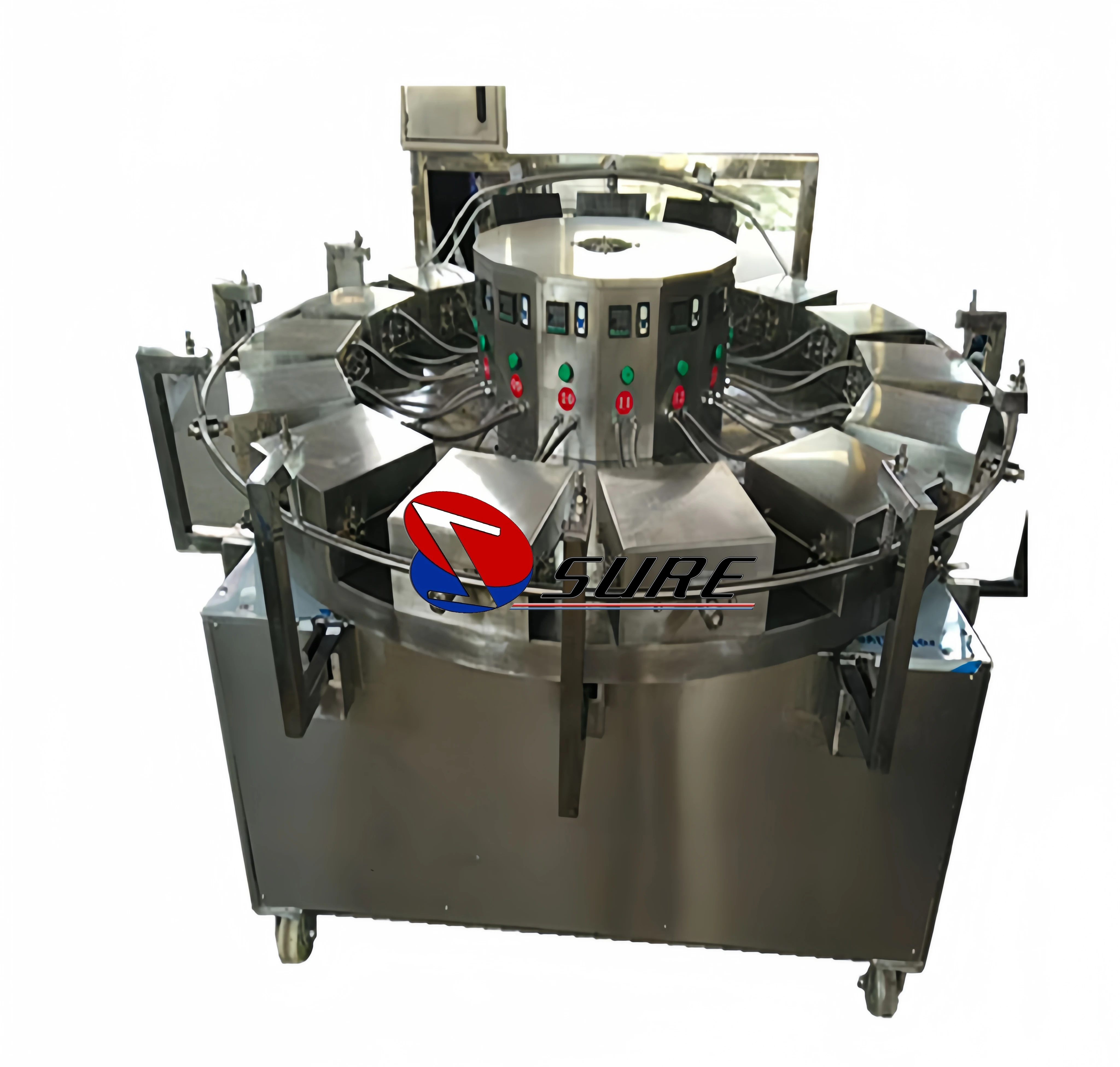 Commercial Double Head Ice Cream Cone Maker Machine - 1200W+1200W, Non-Stick, With Timer & Temp Control