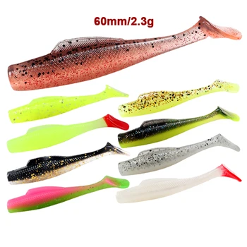Cheery Paddle 6cm 2.3g 6pcs Soft Lure Paddle Bait T-Tail Soft TPR Shad Bait Fishing Lure – Soft Lure – view 4