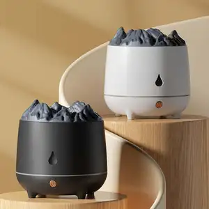 Simulated Volcano Aromatherapy Humidifier 400ml Cool Mist Humidifier 2 Modes Portable Fragrance Scent Essential Flame Diffuser