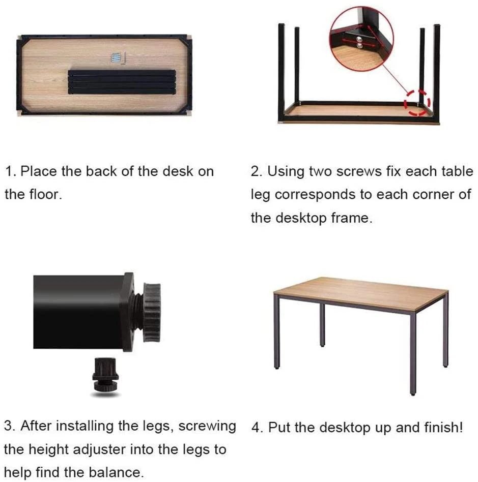 Home Work White Single Office Table Wooden Computer Table Desk