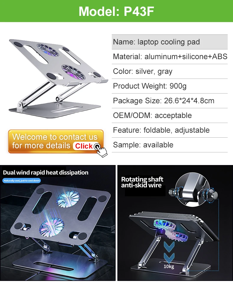Hot Sale Aluminum Alloy Foldable Notebook Cooler Stand Adjustable
