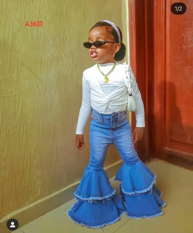 Bell-bottom Pants Jeans For Girls Skirt 