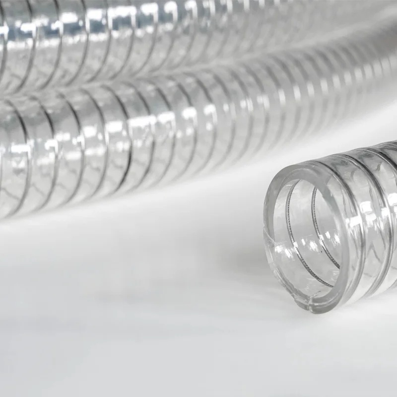clear Spiral Steel Wire Reinforced Food Grade Spring Transparent Pump Duty Hose