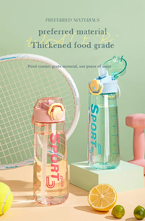 High Color Value Portable Large Capacity Direct Drinking Sports Water Bottle Female Students Children Friendly for Tours Sports