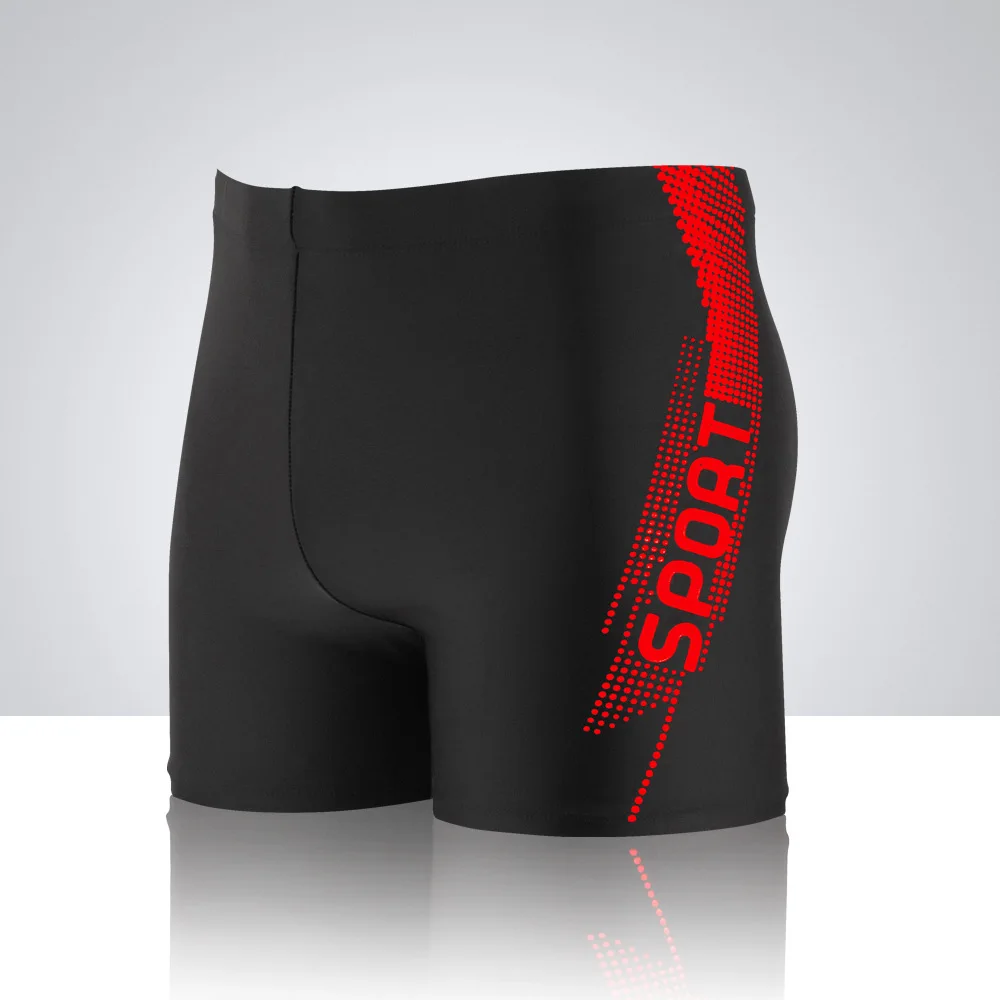 High Stretch Customized Logo Colors Solid Plain Black Mens Swim Trunks  Quick Dry Outdoor Slim Beach Shorts Mens Swimwear