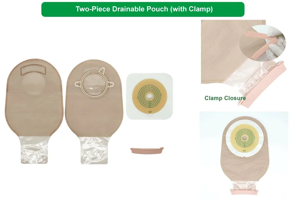 Trummed Drainage Two Piece Stoma Bag Two Piece System Colostomy Bag