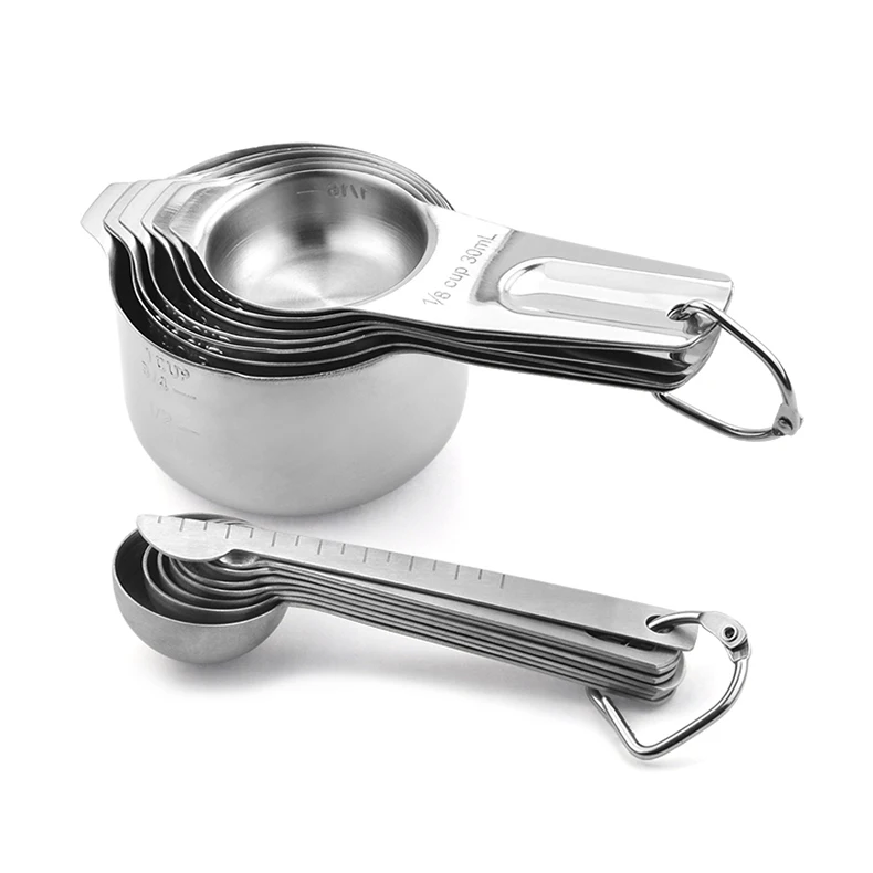 Измерительные Чашки и ложки, 7 портативных ложек и 7 портативных чашек, профессиональный Прочный комплект