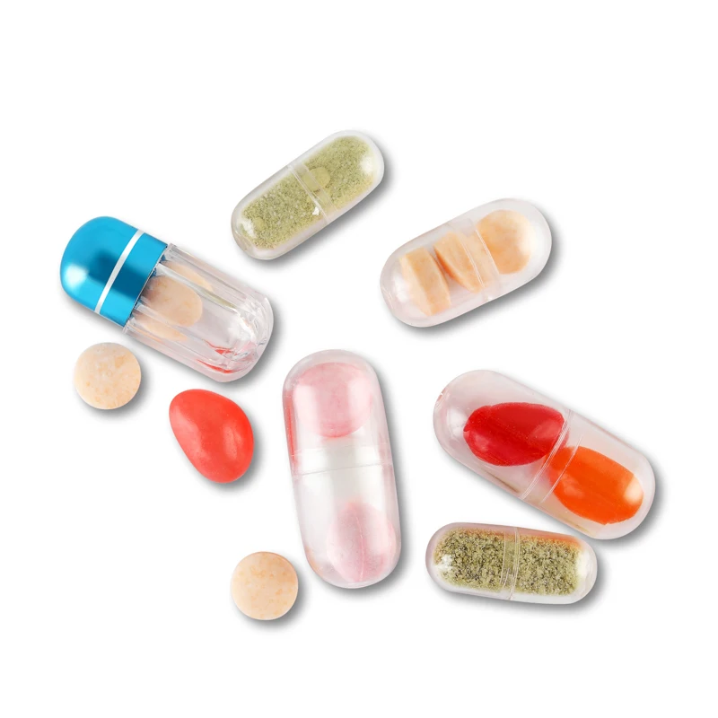 1ml 2ml 3ml Food Grade Round Small Plastic Shrink Pill Capsule Bottle with Aluminum Cap