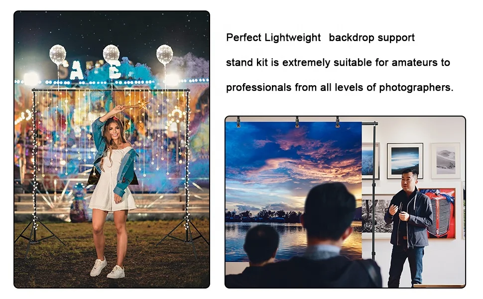 Metal Backdrop Frame Photography Background Stand Kit Backdrop Stand for Photo Booth Backdrop Extension Pole Stand