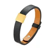 Black microfiber leather + Gold Bead