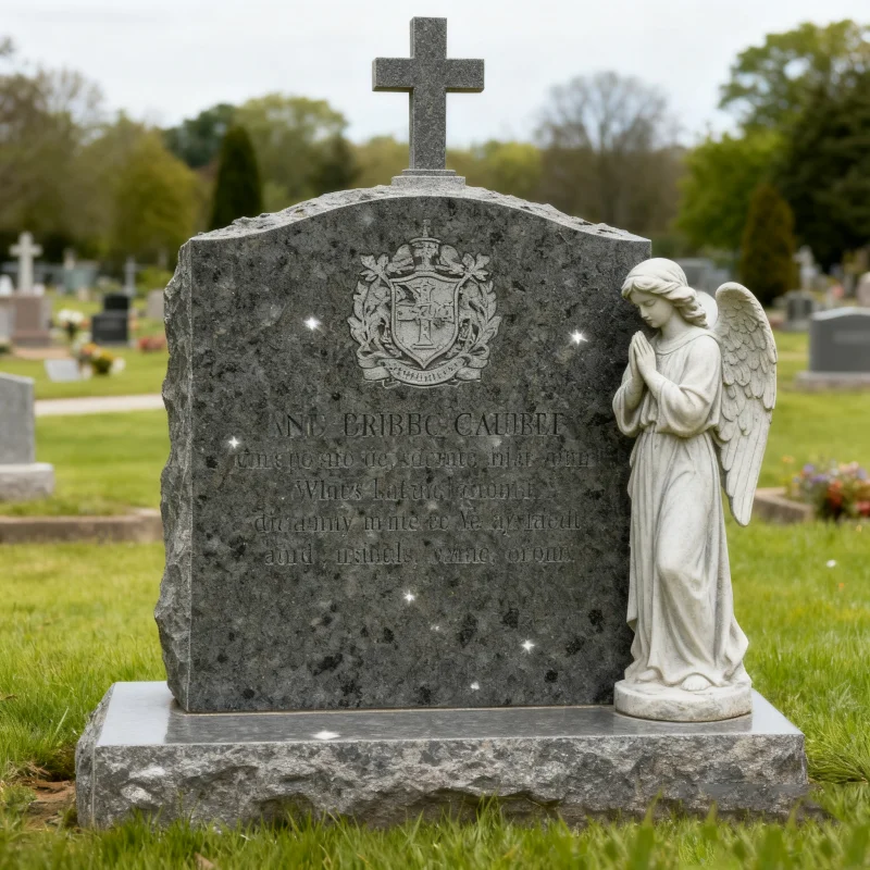 Blue Pearl Granite Tombstones and Monuments Custom Angel Blue Granite Monuments Tombstone Headstones for Garden Cemetery