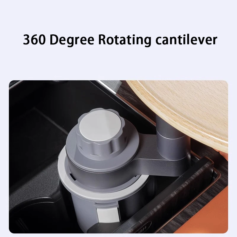 Multifunctional 360 Degree Rotating Aluminium Alloy Auto Cup Rack Car Interior Accessories-Snacks Coffee Food Suspended Table