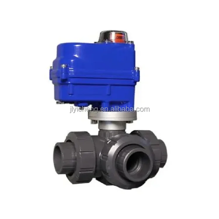 KLD UPVC Electric Valve Electric UPVC PVC Motorized Ball Valve DN40DN50 Socket Union for General Water Treatment