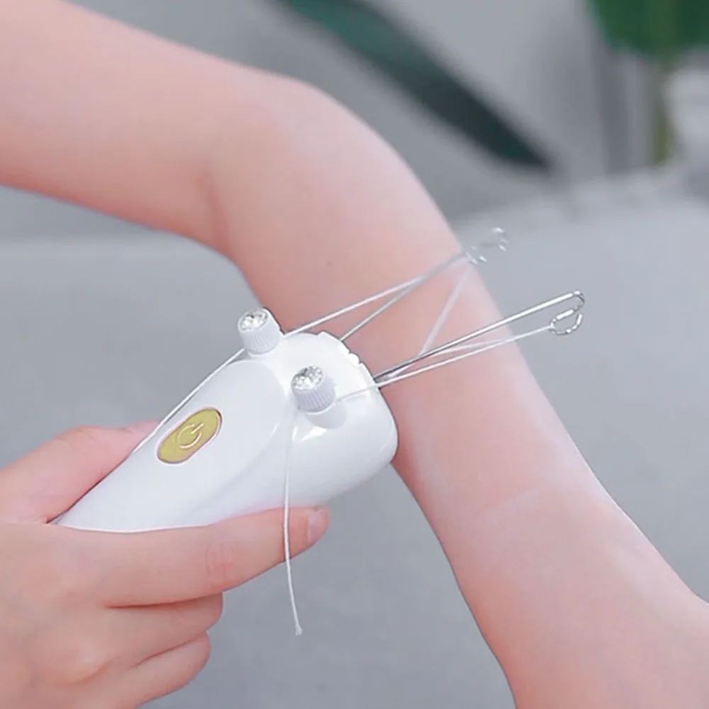 Portable Electric Threading Epilator Hand Leg Facial Hair Remover Women Hair Removal with Cotton Thread