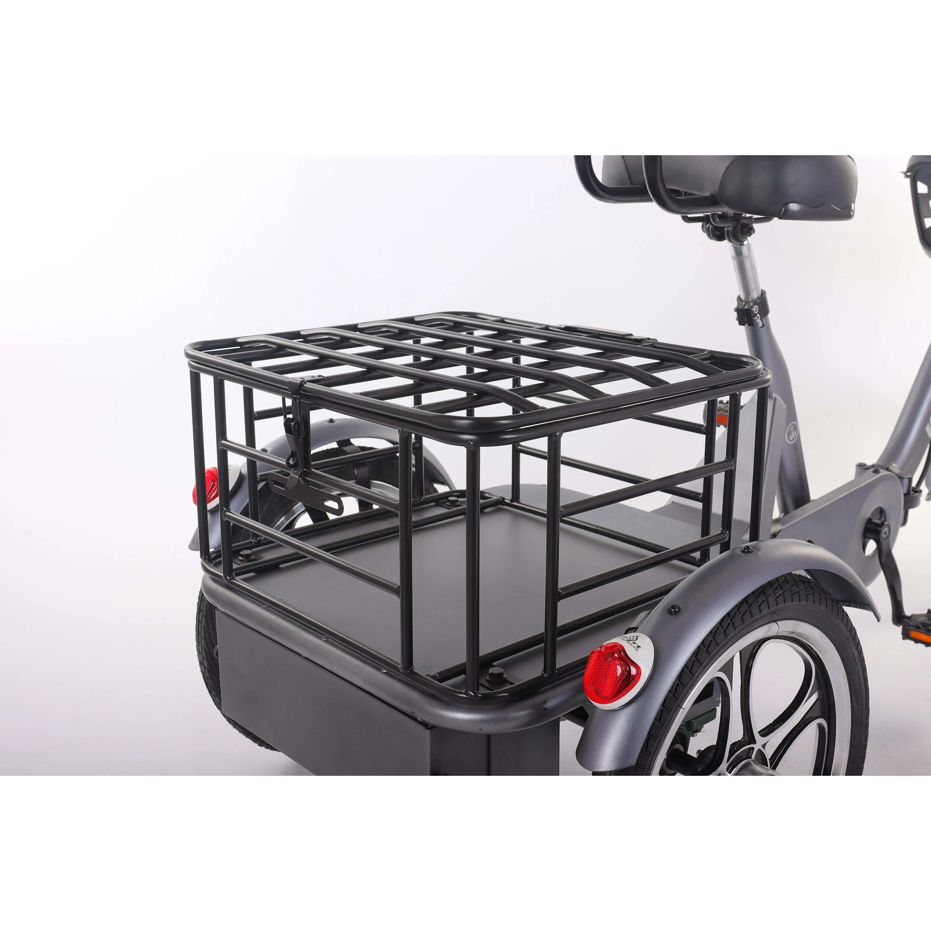 EU Warehouse 48V 350W 22Ah Lithium Battery 3-Wheel Tricycle Cargo Electric Bike with Disc Brake Foldable Brushless Motor