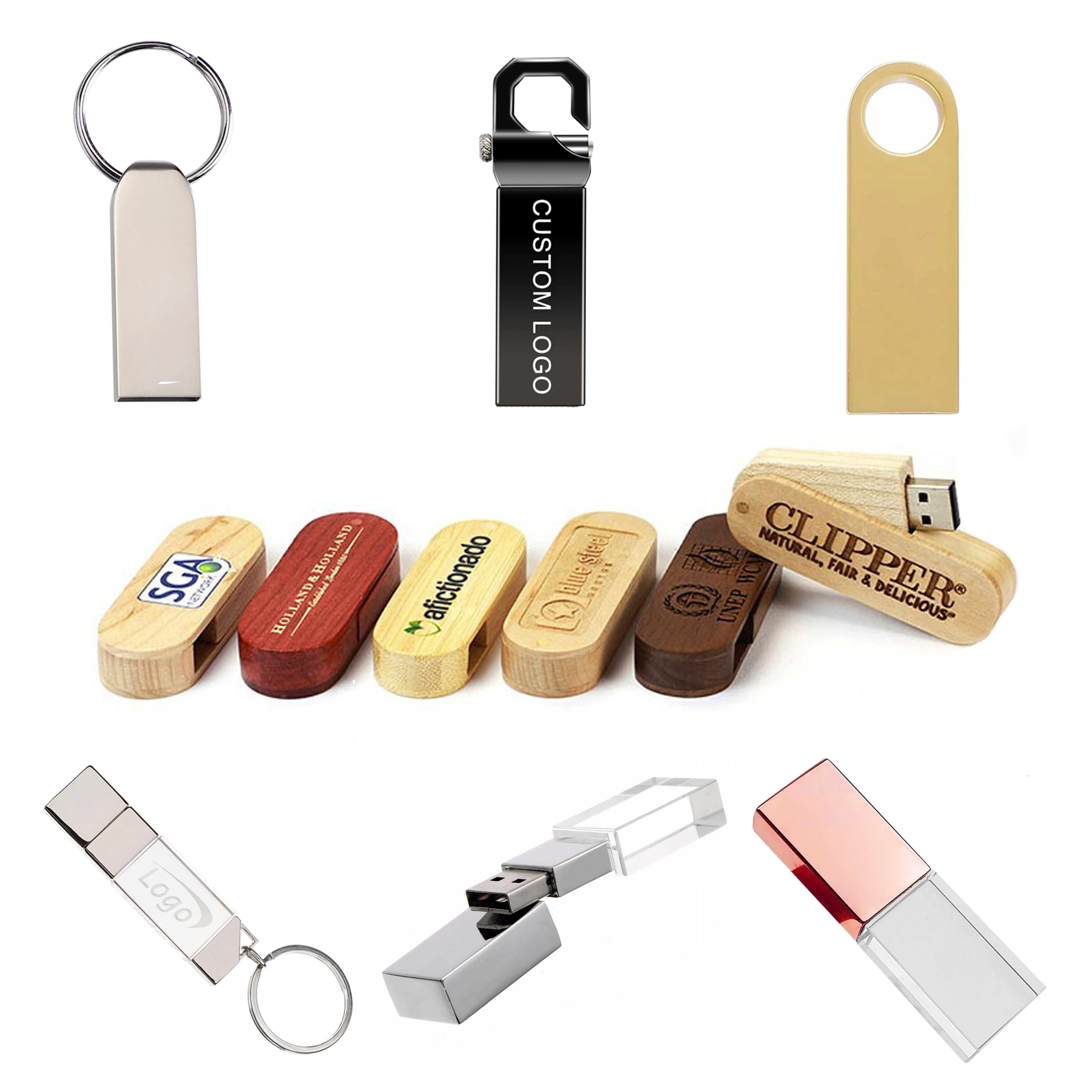 Shenzhen kinggood factory custom metal usb pendrive 1gb 2gb 4gb 8gb 16gb 32gb 64gb usb pen drive for gifts and retail - ANKUX.COM