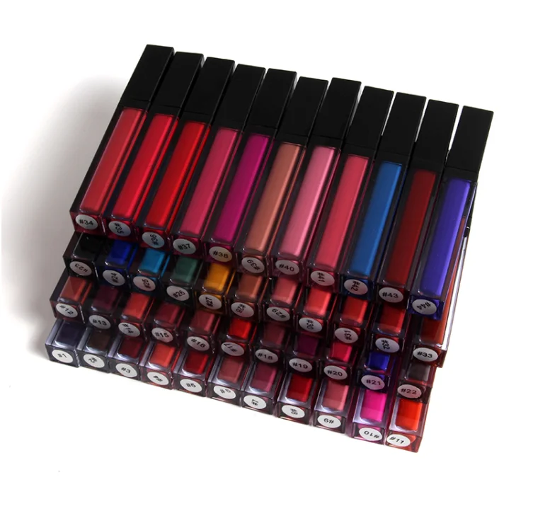 Custom 42-Color Lip Gloss Vendor Private Label Matte Mineral Liquid Lipstick Waterproof and Portable