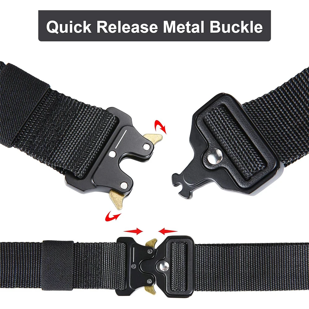 Breathable Men's Multifunctional Tactical Belt Heavy Duty Webbing Belts Adjustable Style Nylon Belts
