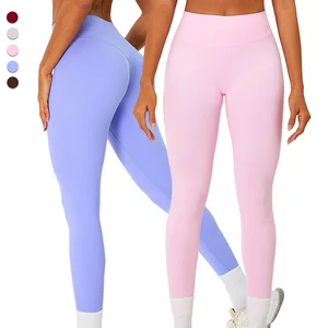TM0271 Nude Fabric High Waist Yoga Pants Lift-hip Line  Quick-drying Breathable Exercise Leggings  for Outdoor Running
