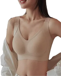 High Quality Thin Support Anti Sagging Jelly Wire Free Ice Silk Push-up Breathable Wireless Bralette Seamless Bra for Women