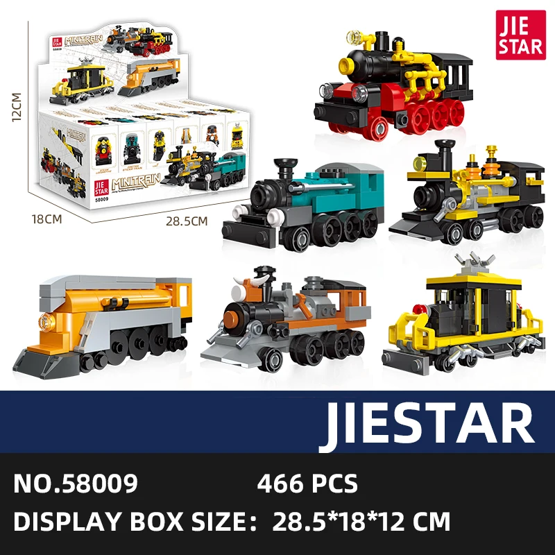 JIESTAR Train Model Building Toy - 466 Pcs Steam Locomotive Set