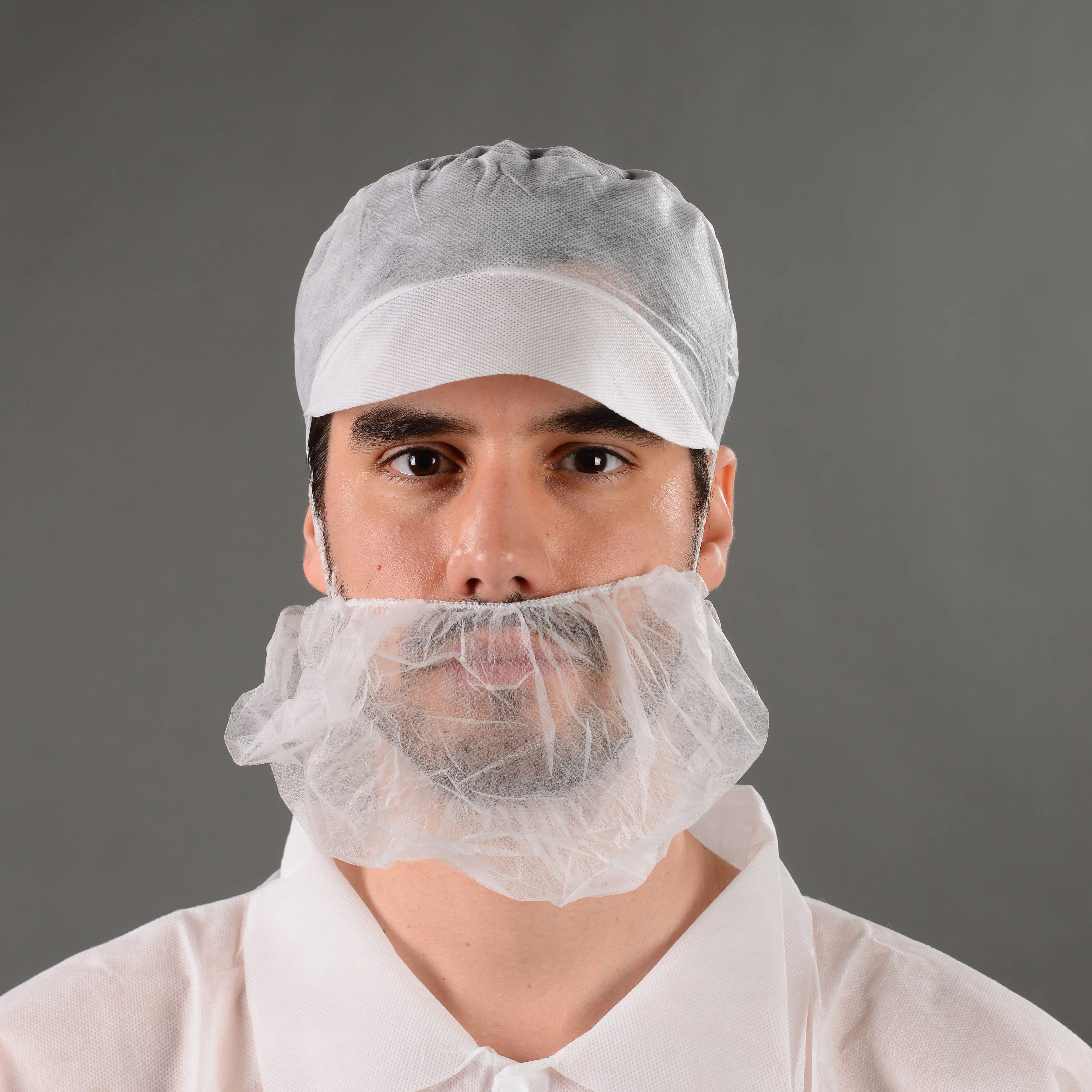 Topmed Food Industry Single Loop Men With Single Rib Dust Proof Beard Hair  Net 10gsm Pp Nonwoven Disposable White Beard Cover - Buy Pp Nonwoven Beard  Cover,Dust Proof Beard Hair Net,Food Industry