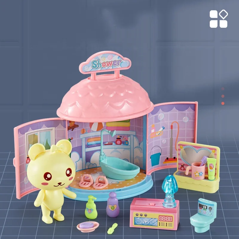 Миниатюрный милый красочный магазин конфет десертов набор музыкальный светильник ролевая игра кукольный домик игрушки для