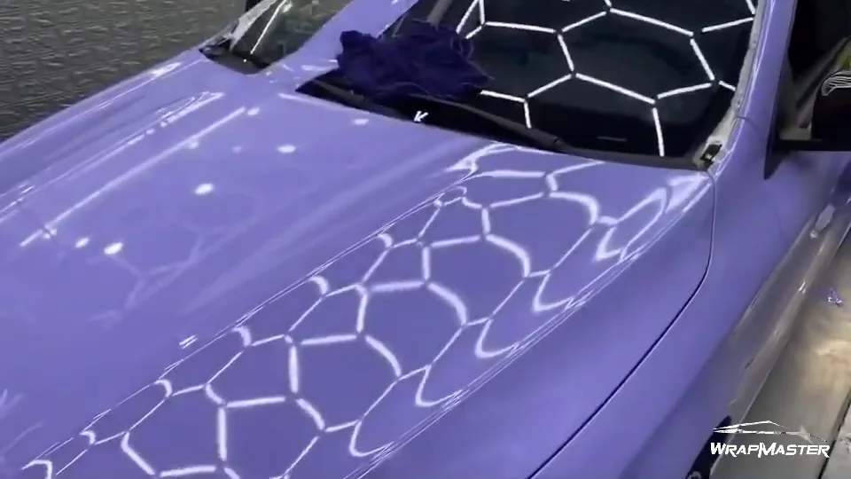 5x59ft Car Wrapping Material Super Gloss Crystal Lavender Purple Anti
