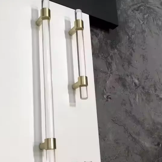 Nordic Modern Transparent Acrylic Zinc Based Cabinet Drawer Wardrobe Door Handle Pull