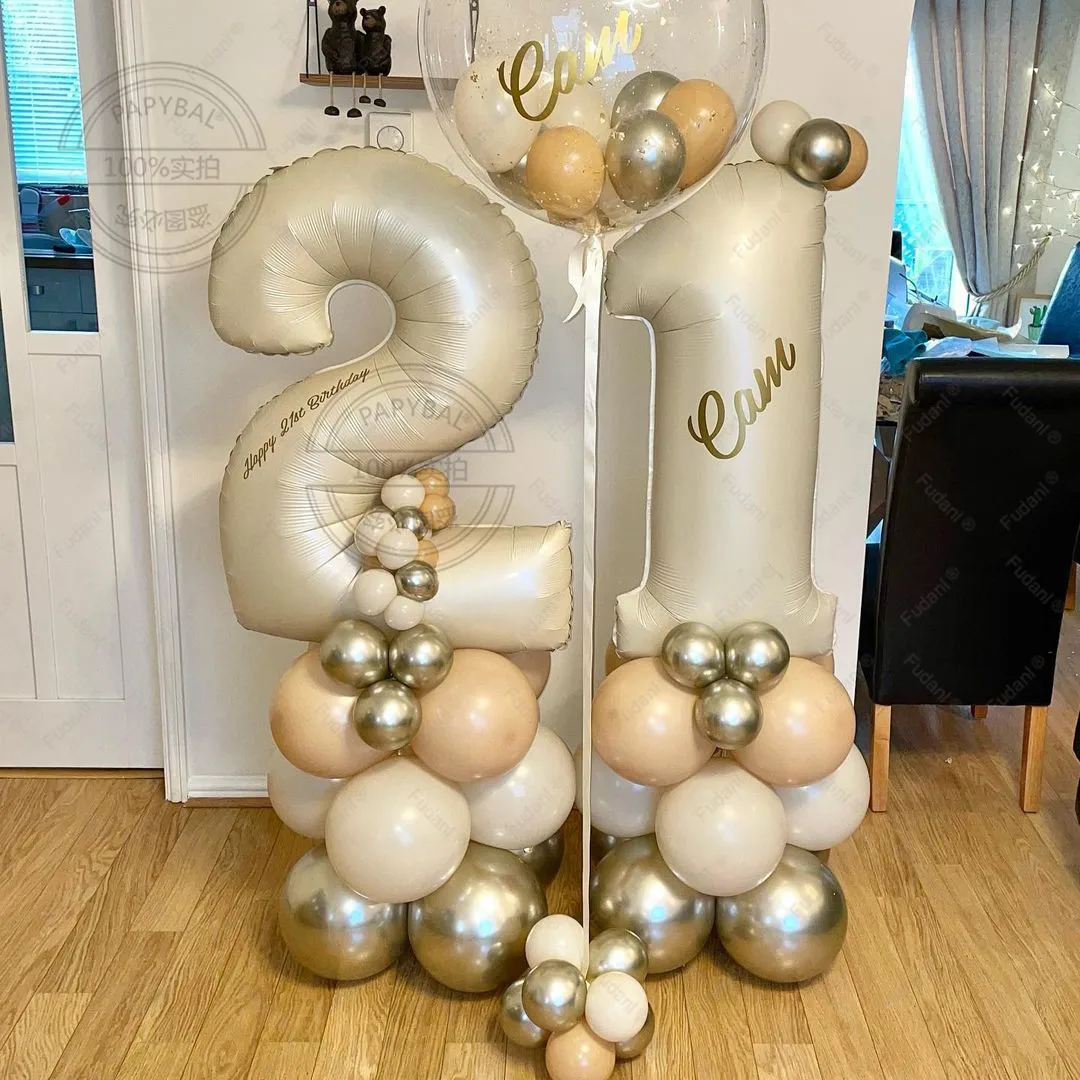 1 шт. 40 дюймов гигантский Матовый кремовый белый фольгированный шар 0 2 3 4 5 6 7 8 9 большие фигурки