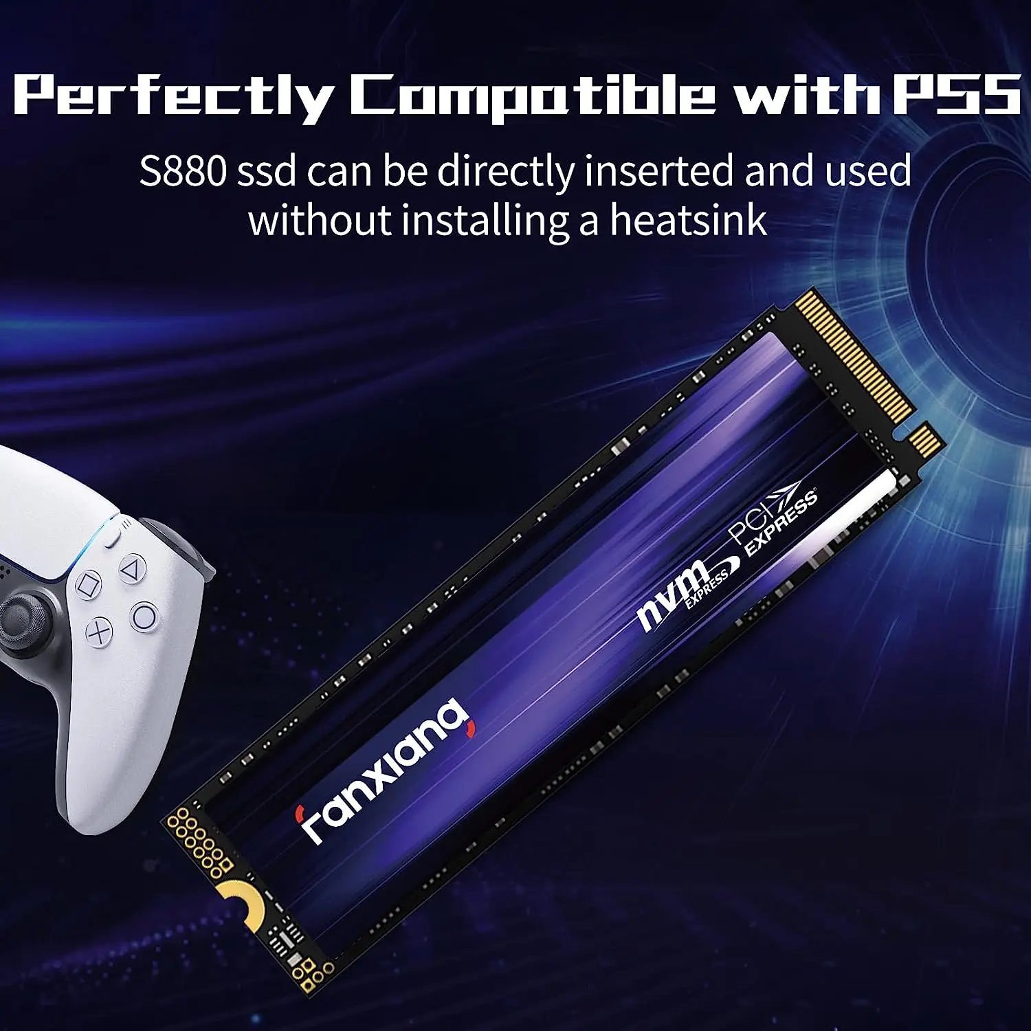 Fanxiang S880 1TB PCIe 4.0 NVMe M.2 2280 SSD - 7300MB/s Read