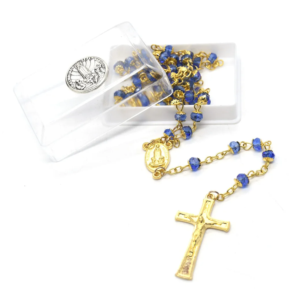 Boxed Border Fatima Virgin Cross 