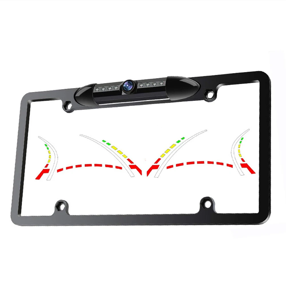 License Number Plate Frame Camera Waterproof Infrared Night Vision HD Reversing Camera 8 IR Lights 170 Degree Rearview Backup