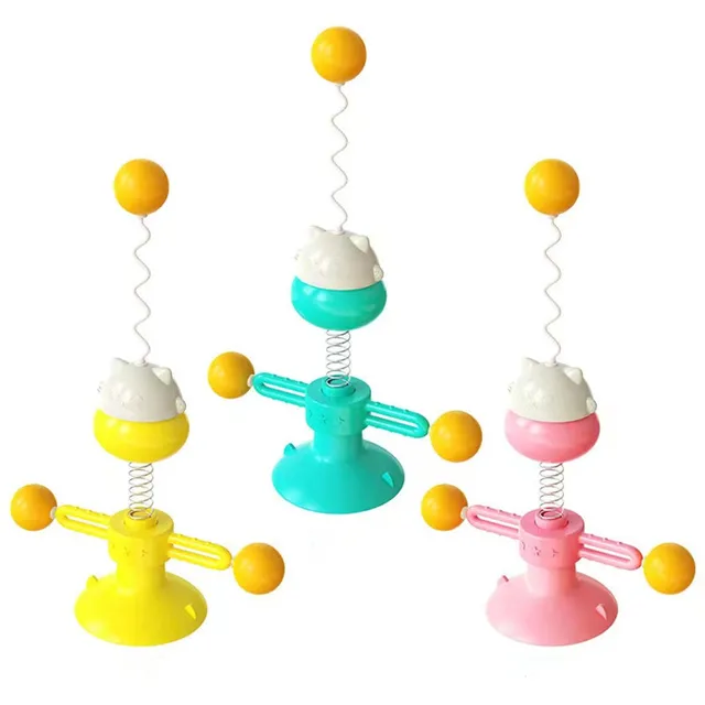 Amaz Eco-Friendly Funny Cat Toy Explosive Models Stick Cat Ball Spring Turntable Cat Toy