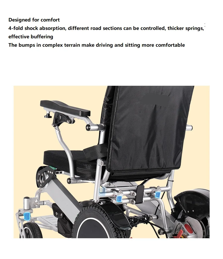 2023 stylish motorized lightweight one key automatic foldable wheelchair manufacture