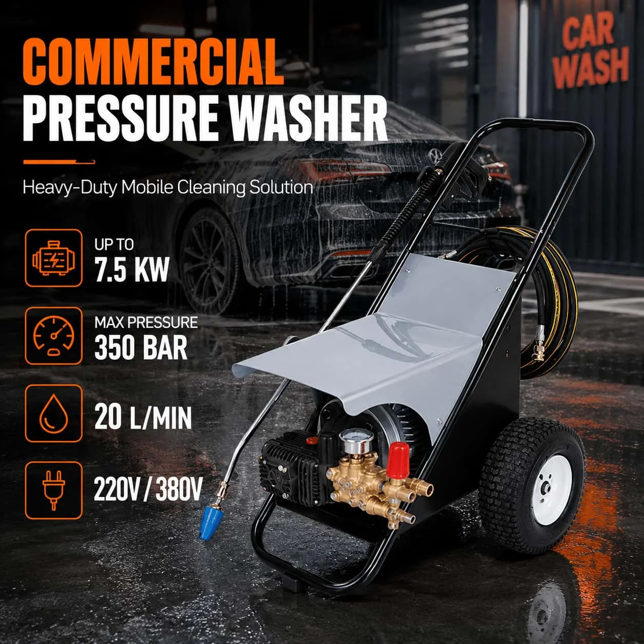 High Pressure Washer - 150bar, 220V for Car Washing