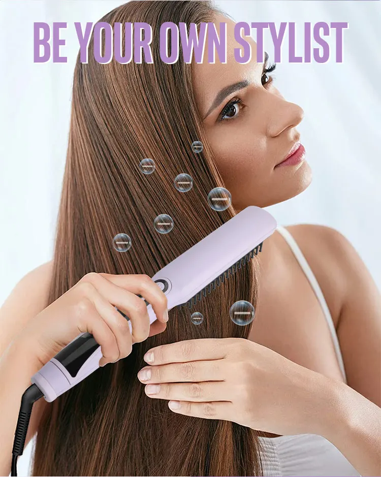 New Hair Straightener Professional Quick Heated Electric Hot Comb Hair