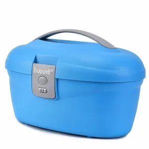 PP Cosmetic Case Hardshell Waterproof Makeup Bag with Lock Portable Traveling Jewelry Case Box Carton Fashion Bags Open BUBULE